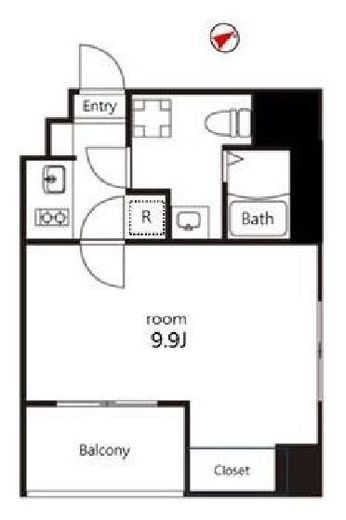 V-music中野　801号室　間取り