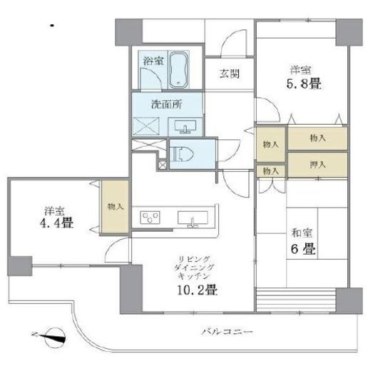 ハイムローゼ　107号室　間取り