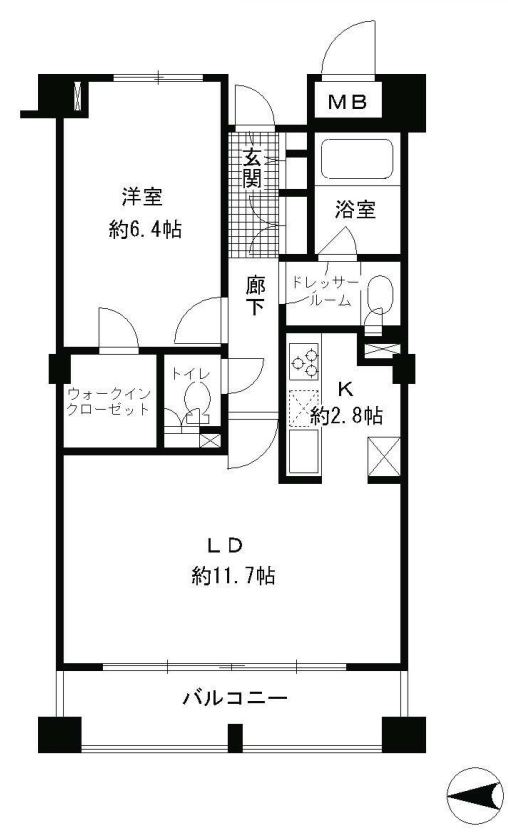 ガーネットコート四谷　703号室　間取り