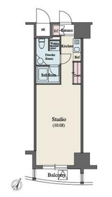 MFPR代々木タワー　1104号室　間取り