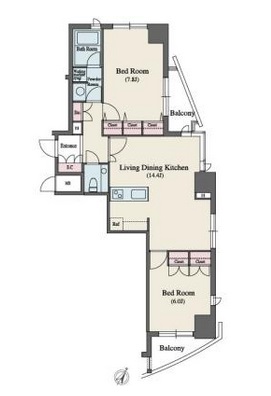 MFPR代々木タワー　1404号室　間取り