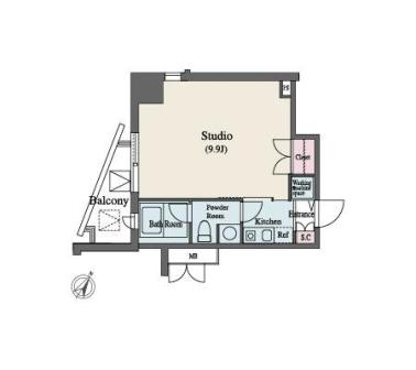 MFPR代々木タワー　401号室　間取り