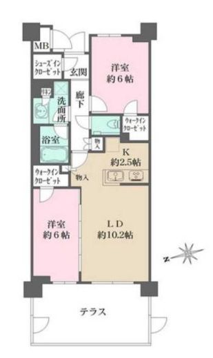 ParkGrace荻窪　102号室　間取り