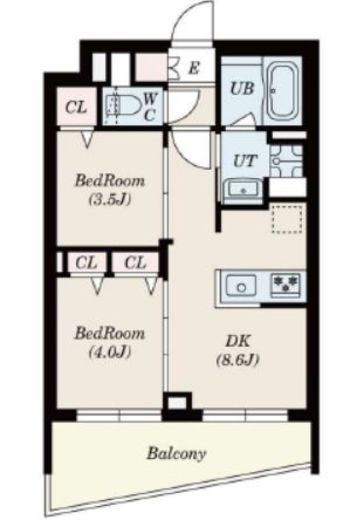 S-RESIDENCE高井戸EAST (エスレジデンス高井戸イースト)　505号室　間取り