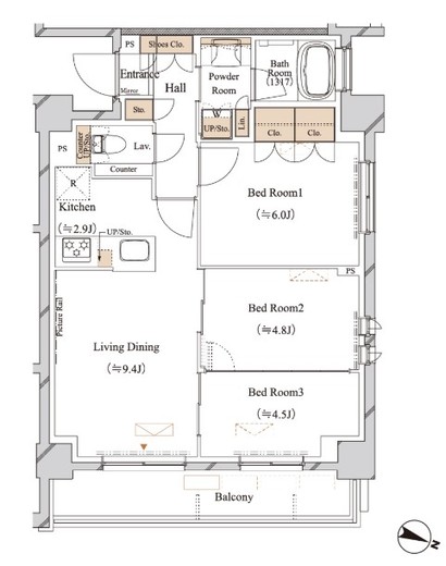 ブランシエスタ江古田　204号室　間取り