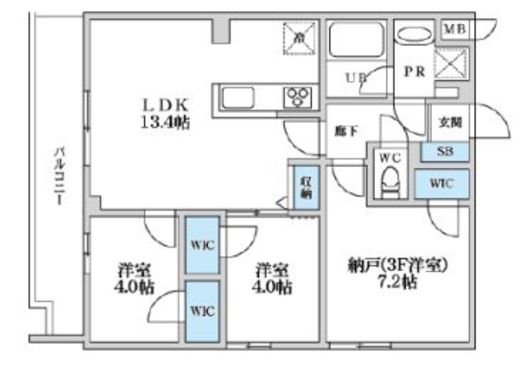 S-RESIDENCE富士見ヶ丘afford (エスレジデンス富士見ヶ丘アフォード)　303号室　間取り