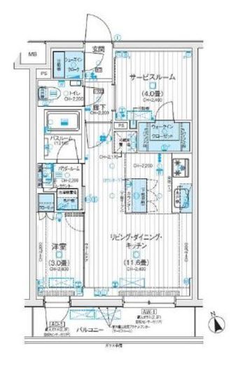 デュオステージ西荻窪Ⅱ　102号室　間取り
