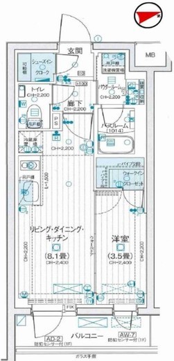 デュオステージ西荻窪Ⅱ　106号室　間取り
