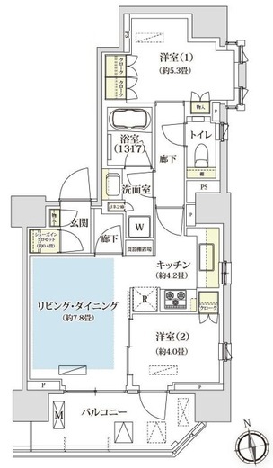 パークホームズ西荻窪アベニュー　801号室　間取り
