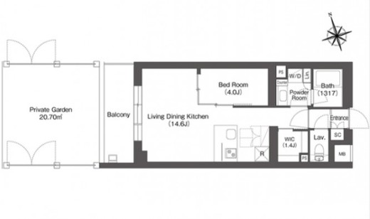 ルーウェ東大泉　106号室　間取り