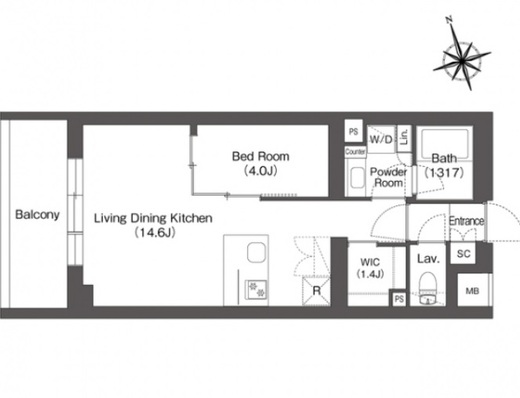 ルーウェ東大泉　406号室　間取り