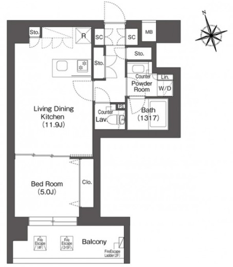 ルーウェ東大泉　503号室　間取り