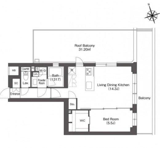 ルーウェ東大泉　514号室　間取り