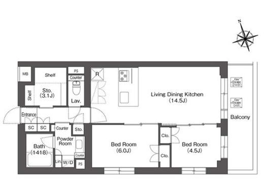 ルーウェ東大泉　607号室　間取り