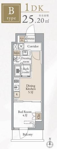 ジオエント新中野　402号室　間取り
