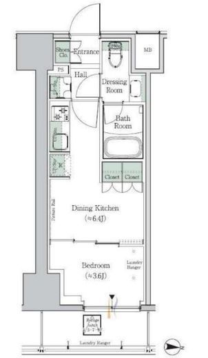 ワンルーフレジデンス中野南台　703号室　間取り