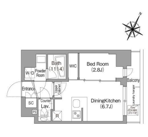 コンフォリア・リヴ新中野SOUTH　405号室　間取り
