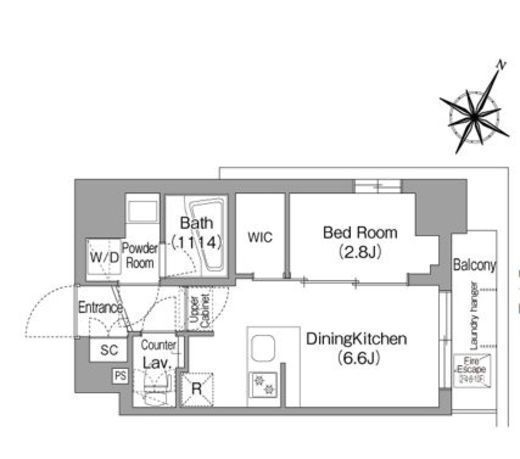 コンフォリア・リヴ新中野SOUTH　408号室　間取り