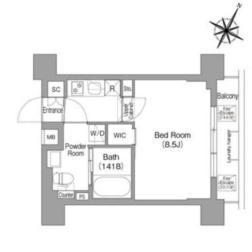 コンフォリア・リヴ新中野SOUTH　806号室　間取り