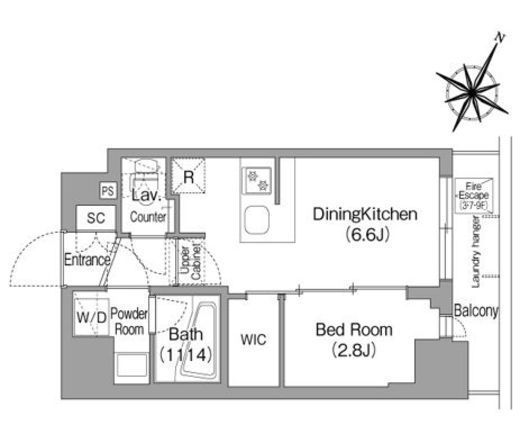 コンフォリア・リヴ新中野SOUTH　807号室　間取り