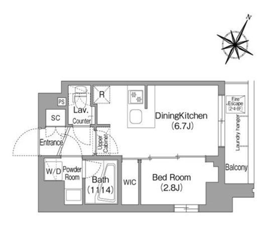 コンフォリア・リヴ新中野SOUTH　903号室　間取り