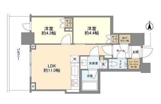 パークシティ中野ザタワーブリーズ　1003号室　間取り