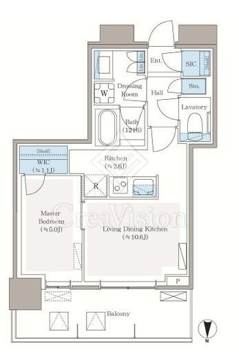 パークシティ中野ザタワーブリーズ　1014号室　間取り