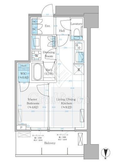 パークシティ中野ザタワーブリーズ　1016号室　間取り