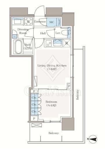 パークシティ中野ザタワーブリーズ　1504号室　間取り