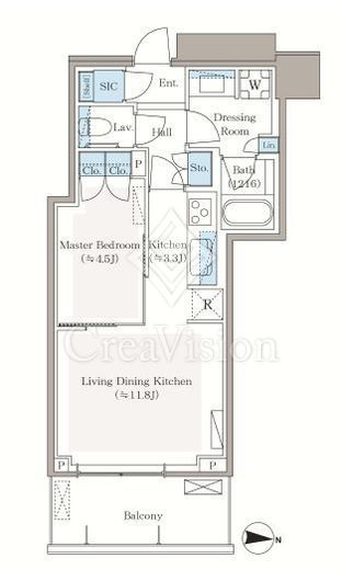 パークシティ中野ザタワーブリーズ　1611号室　間取り