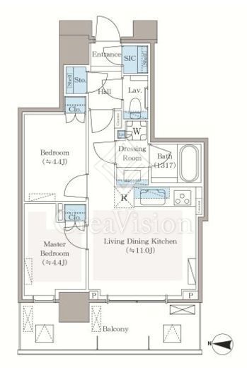 パークシティ中野ザタワーブリーズ　703号室　間取り