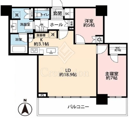 パークシティ中野　ザ　タワー　ブリーズ　1807号室　間取り