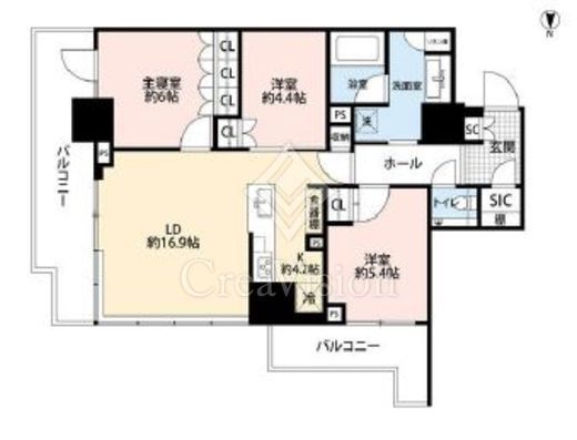 パークシティ中野　ザ　タワー　ブリーズ　4F1号室　間取り