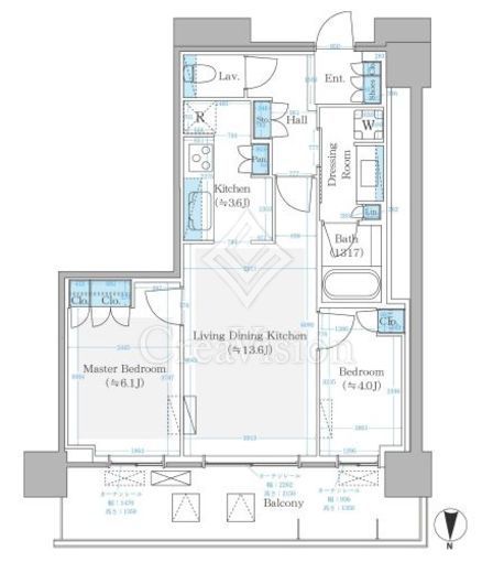 パークシティ中野ザタワーエアーズ　1327号室　間取り