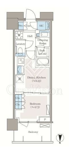 パークシティ中野ザタワーエアーズ　2203号室　間取り