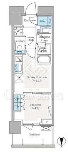 パークシティ中野ザタワーエアーズ　1702号室　間取り