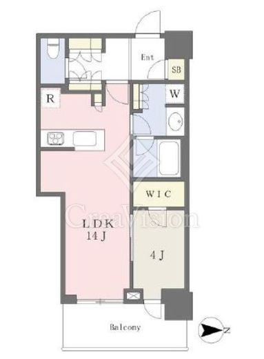 パークシティ中野ザタワーエアーズ　1624号室　間取り