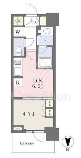 パークシティ中野ザタワーエアーズ　1704号室　間取り