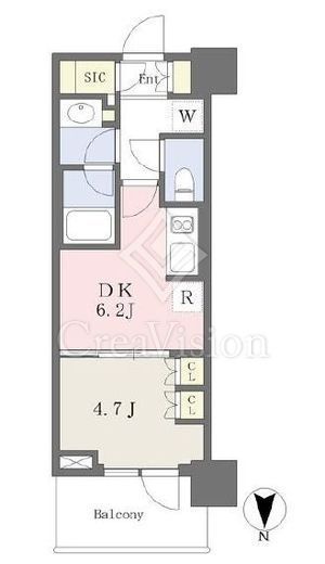 パークシティ中野ザタワーエアーズ　1706号室　間取り