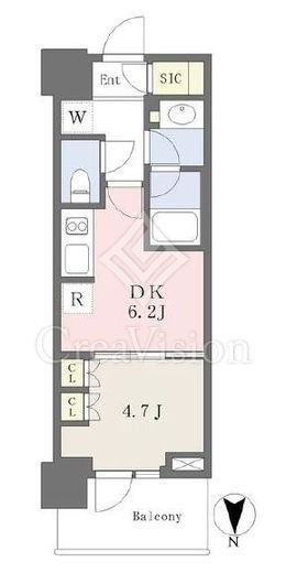 パークシティ中野ザタワーエアーズ　2102号室　間取り