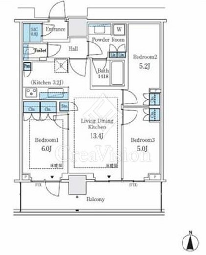 パークシティ中野ザタワーエアーズ　619号室　間取り