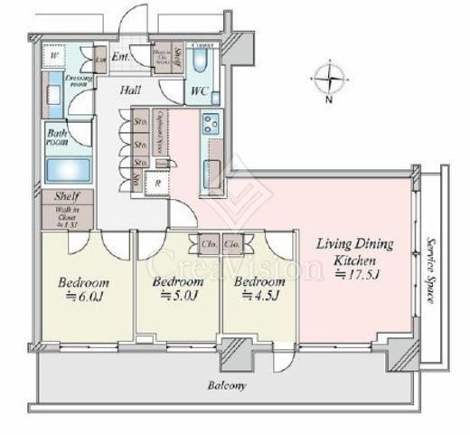 パークシティ中野　ザ　タワー　エアーズ　1208号室　間取り
