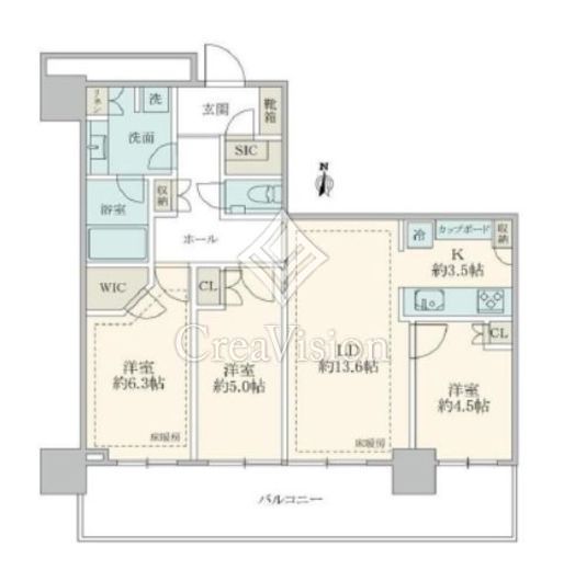 パークシティ中野　ザ　タワー　エアーズ　21F5号室　間取り