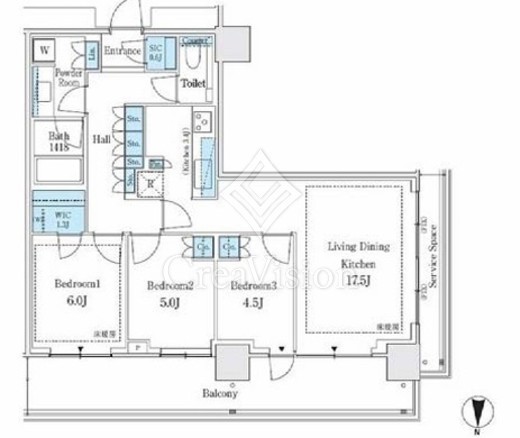 パークシティ中野　ザ　タワー　エアーズ　408号室　間取り