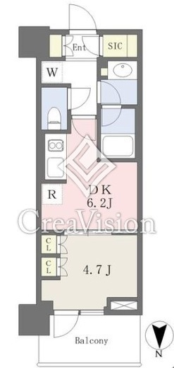 パークシティ中野　ザ　タワー　エアーズ　1805号室　間取り