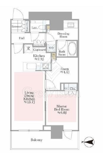 パークシティ中野　ザ　タワー　エアーズ　1810号室　間取り