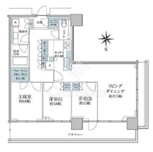 パークシティ中野　ザ　タワー　エアーズ　16F1号室　間取り