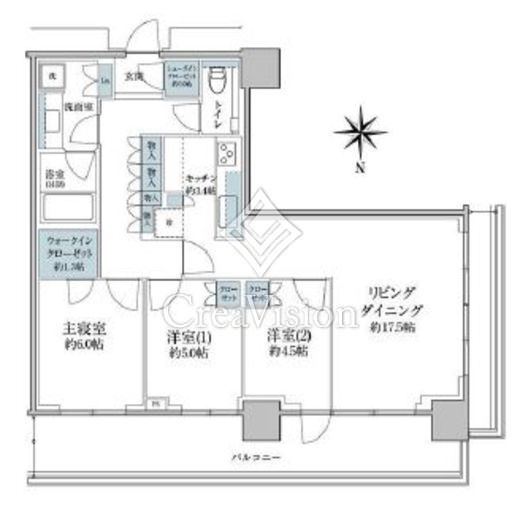 パークシティ中野　ザ　タワー　エアーズ　20F2号室　間取り
