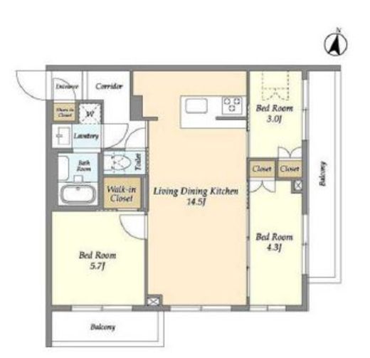 アジールコート練馬中村橋　118号室　間取り