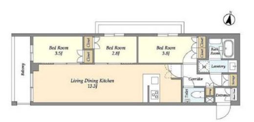 アジールコート練馬中村橋　201号室　間取り